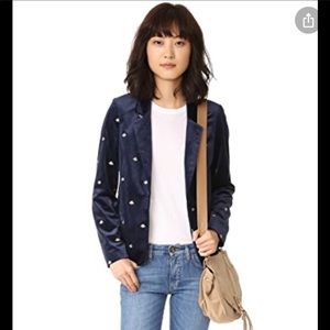 Scotch & Soda Embroidered Bee Velvet Blazer